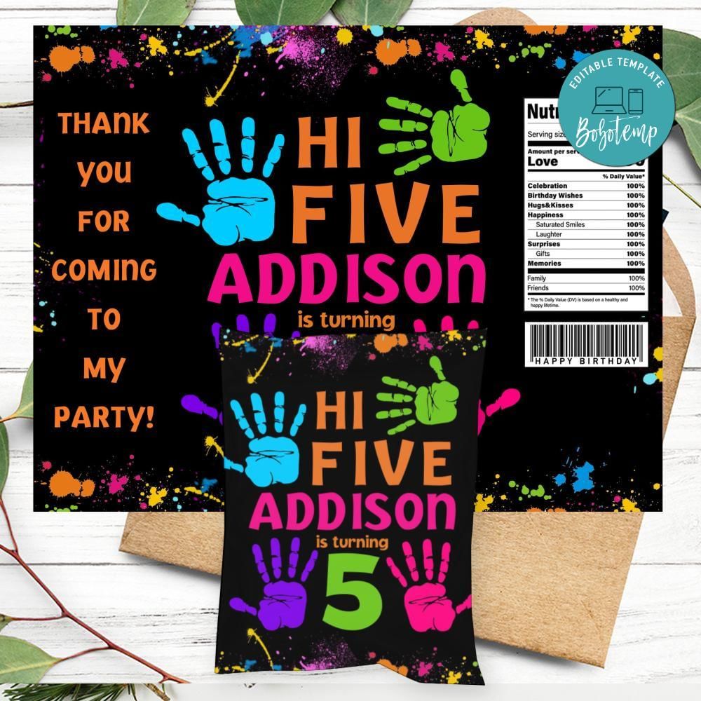 Kreat4joy 'Officially A Handful' Cake Topper - Handprint Themed Decoration For 5th Birthday (Hi Five Party) 7 thumbnail image