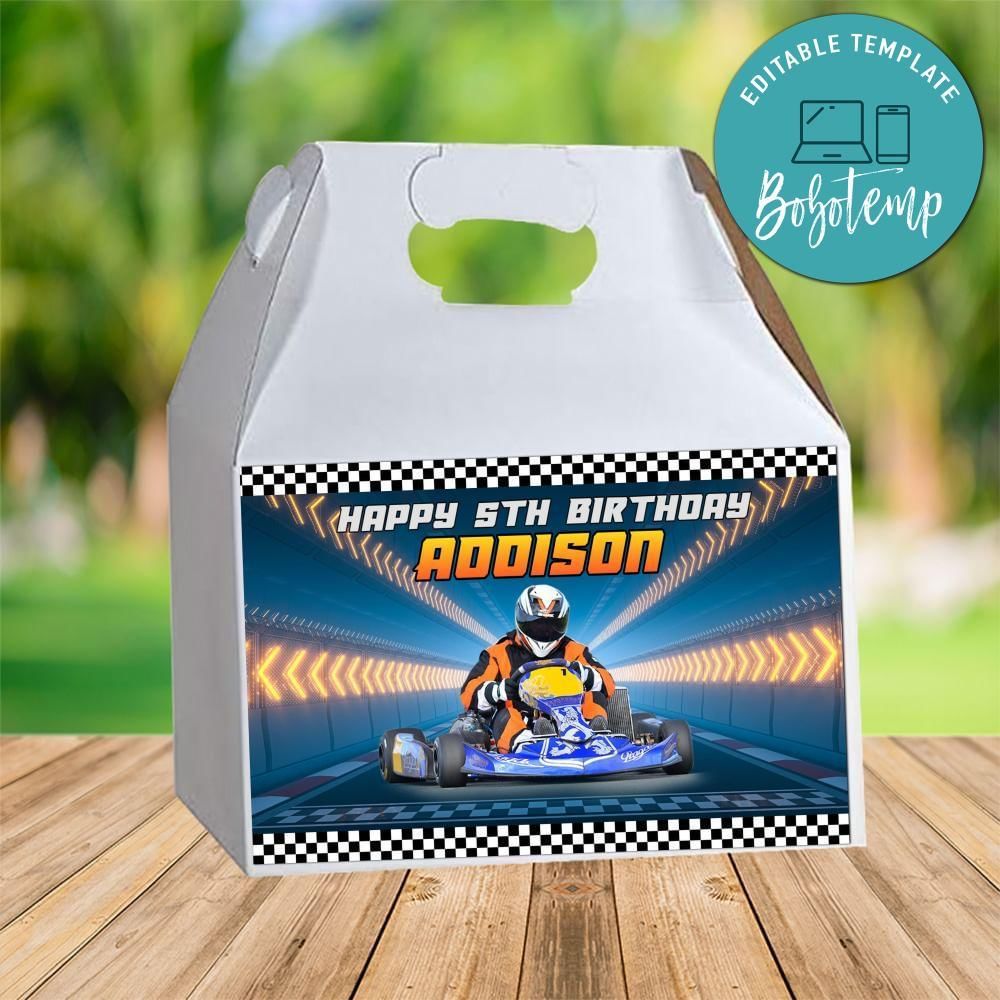 Karting Gable Box Digital File Printable Instant Download