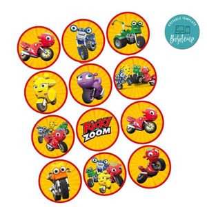 Ricky Zoom Cupcake Toppers Template Printable Instant Download