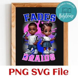 Fades or Braids Gender Reveal Customer request PNG file template