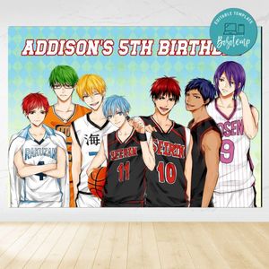 Kuroko's Basketball Birthday Backdrop Digital File Template Instant Download