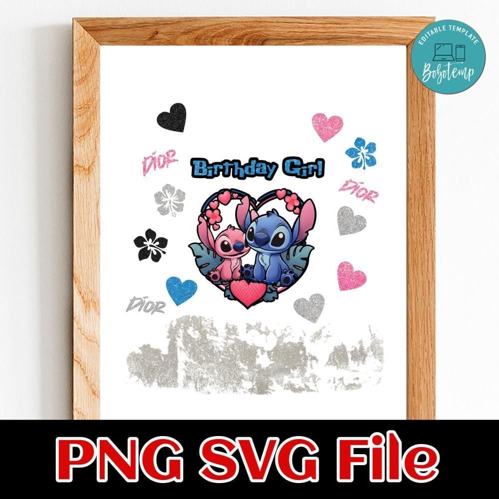 Stitch & Angel Birthday 2 Customer request PNG file template