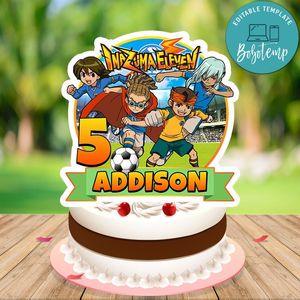 Inazuma Eleven Birthday Cake Topper Template Printable Instant Download