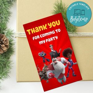 Superklaus Thank You Tag Customizable Template To Print At Home Instant Download