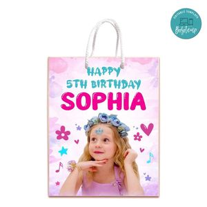 Nastya Gift Bag Label Template Printable Instant Download