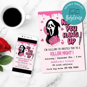 No you hang up Invitation Customizable Template to Print at Home Instant Download