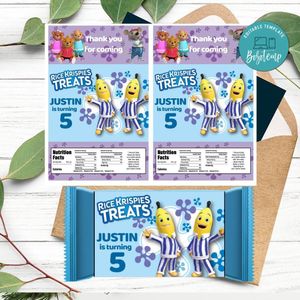 Bananas in pyjamas Rice Krispies Treats Template Printable Instant Download