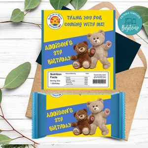 Build A Bear Candy Bar Label Customizable Template Instant Download