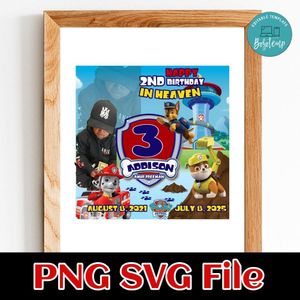 Paw Patrol custom kid Birthday Customer request PNG file template