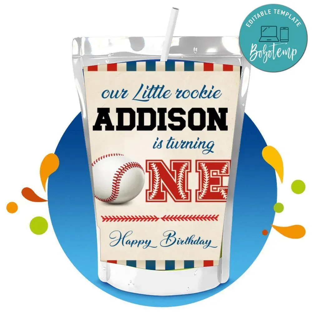 Little rookie Capri Sun Birthday Digital File Printable | Bobotemp