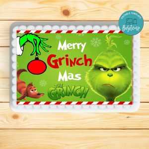Grinch Sheet Cake Template Printable Instant Download