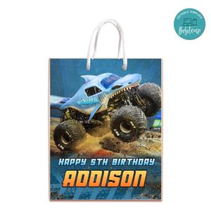 Megalodon Monster Gift Bag Label Template Printable Instant Download