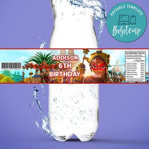Maya and the Three Birthday Water Bottle Label Template to Print at Home Instant Download