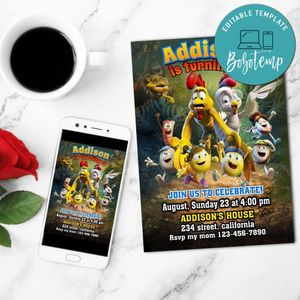 Little Eggs: An African Rescue Mobile Invite Customizable Template Instant Download