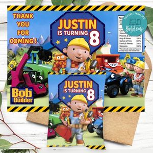 Bob the Builder Birthday Chip Bag Digital File Printable Instant Download