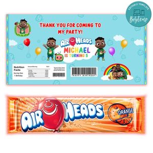 Cocomelon Cody Airhead Candy Wrapper Template Printable Instant Download