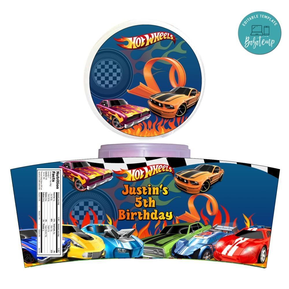 Hot Wheels Cotton Candy Label Template To Print At Home Instant Download