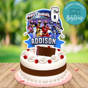 Power Ranger Ninja Steel Cake Topper Template Printable Instant Download