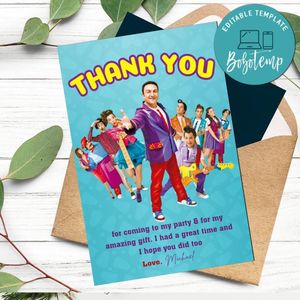 Junior Express Thank You Card Customizable Template To Print At Home Instant Download