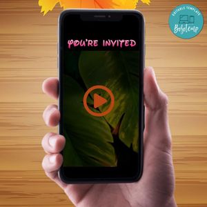 Moana Birthday Video Invitation Digital Template Customizable Instant Download