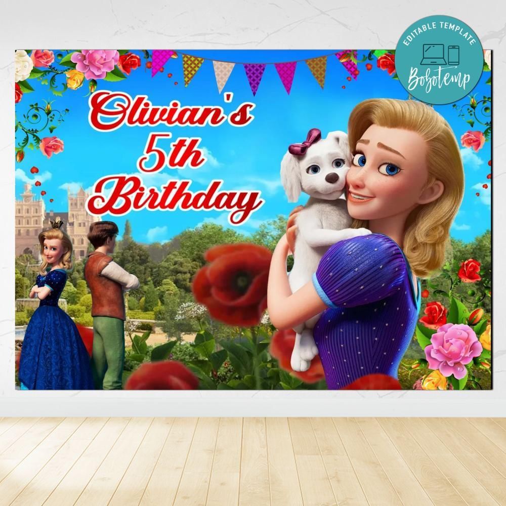 The Proud Princess Birthday Backdrop Digital File Template Instant Download