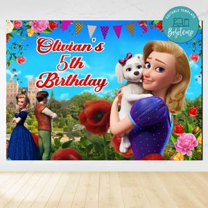 The Proud Princess Birthday Backdrop Digital File Template Instant Download