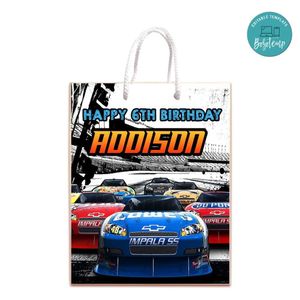 Nascar Gift Bag Label Template Printable Instant Download