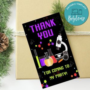 Science Thank You Tag Customizable Template To Print At Home Instant Download