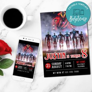 Ultraman Season 2 Mobile Invite Customizable Template Instant Download