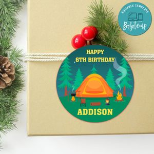 Camping Circle Template Customizable to Print at Home Instant Download