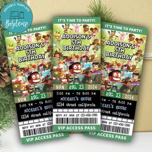 Craig Of The Creek Ticket Invitation Customizable Template Instant Download