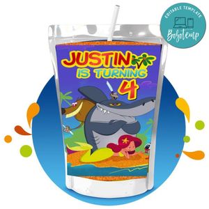 Zig & Sharko Capri Sun Birthday Labels Digital File Printable Instant Download