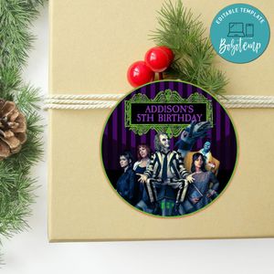 Beetlejuice 2 Circle Sticker Template Customizable To Print At Home Instant Download