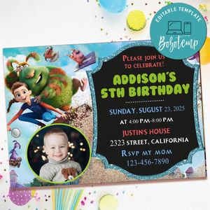 Finnick 2022 Birthday Invitation with Photo Customizable Template to Print at Home Instant Download