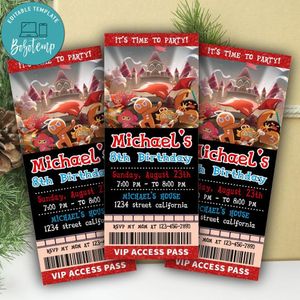 Cookie Run Kingdom Ticket Invitation Customizable Template Instant Download