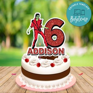 Michael Jackson Thriller Cake Topper Template Printable Instant Download
