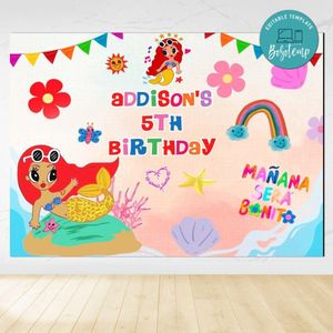 Manana Sera Bonito Birthday Backdrop Digital File Template Instant Download