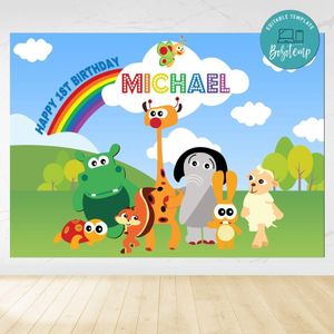 BabyFirst TV Birthday Backdrop Digital File Template Instant Download