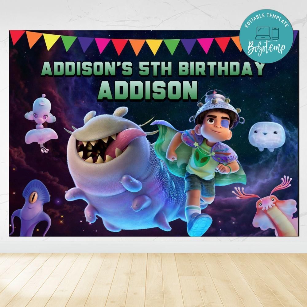 Elio 2025 Birthday Backdrop Digital File Template Instant Download