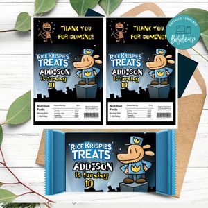 Dog man Rice Krispies Treats Template Printable Instant Download