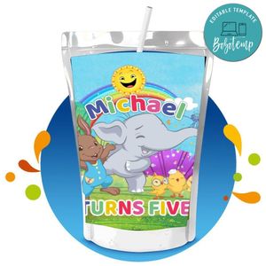 Canticos Capri Sun Birthday Labels Digital File Printable Instant Download