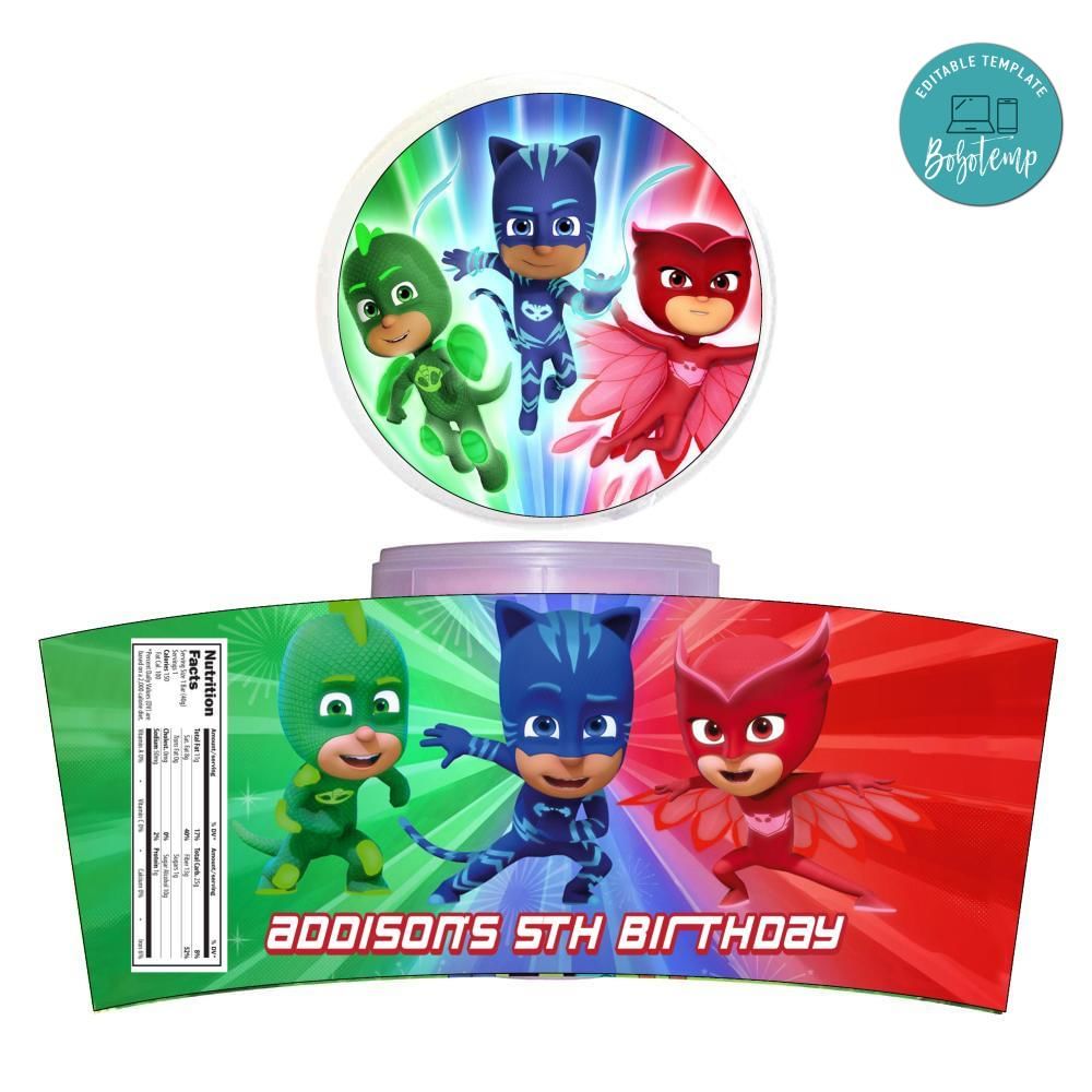 Pj Mask Cotton Candy Label Template | Bobotemp