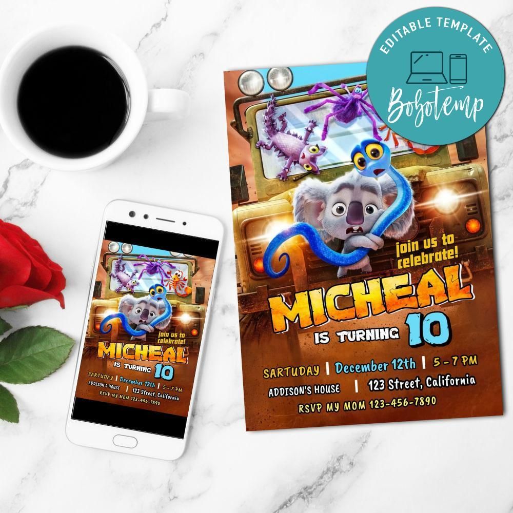 Back to the Outback Invite Customizable Template to Print at Home Instant Download