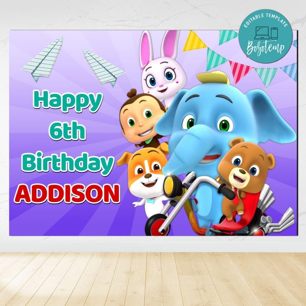 Loco nuts Birthday Backdrop Digital File Template Bobotemp