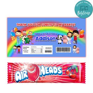Little Baby Bum Airhead Candy Wrapper Template Printable Instant Download