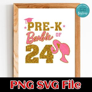 Barbie Pre-k Graduation Customer Request PNG file template