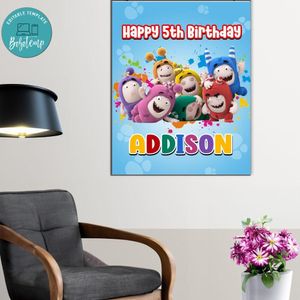 Oddbods Birthday Poster Digital File Printable Instant Download