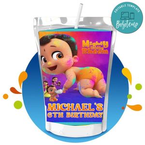 Mighty little bheem Capri Sun Birthday Labels Digital File Printable Instant Download