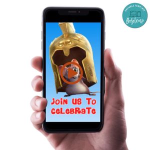Epic Tails Birthday Video Invitation Digital Template Customizable Instant Download