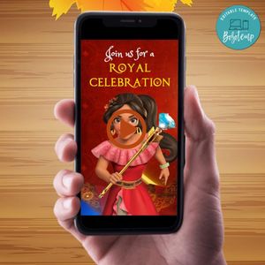 Elena of Avalor Birthday Video Invitation Digital Template Customizable Instant Download